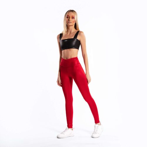 Calza Sexy Bitch Efecto Cuero Control Abdomen Rojo - Imagen 5