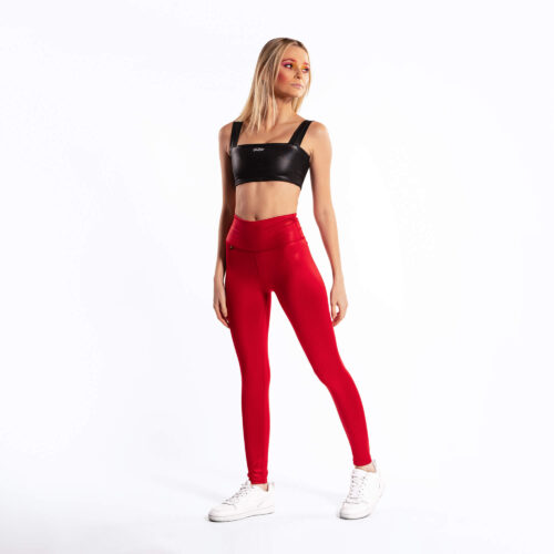 Calza Sexy Bitch Efecto Cuero Control Abdomen Rojo - Imagen 3